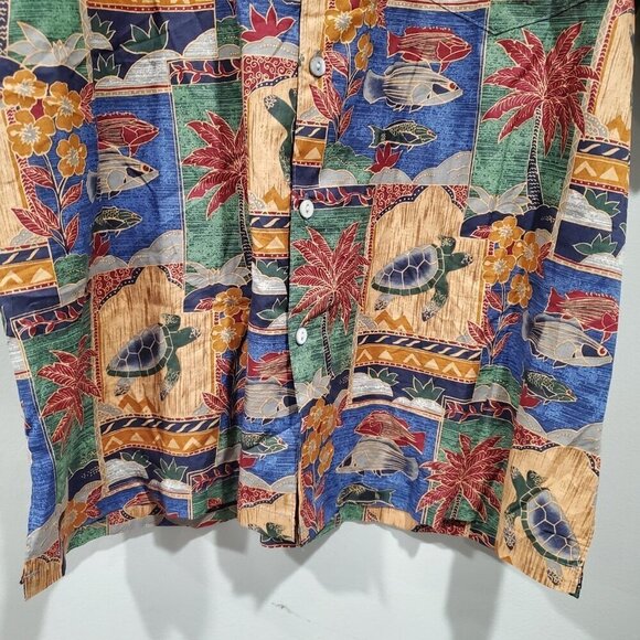 Tori Richard Shirt Mens M Honolulu Hawaii Cotton Fish Turtle Sealife Button Down - Picture 3 of 13